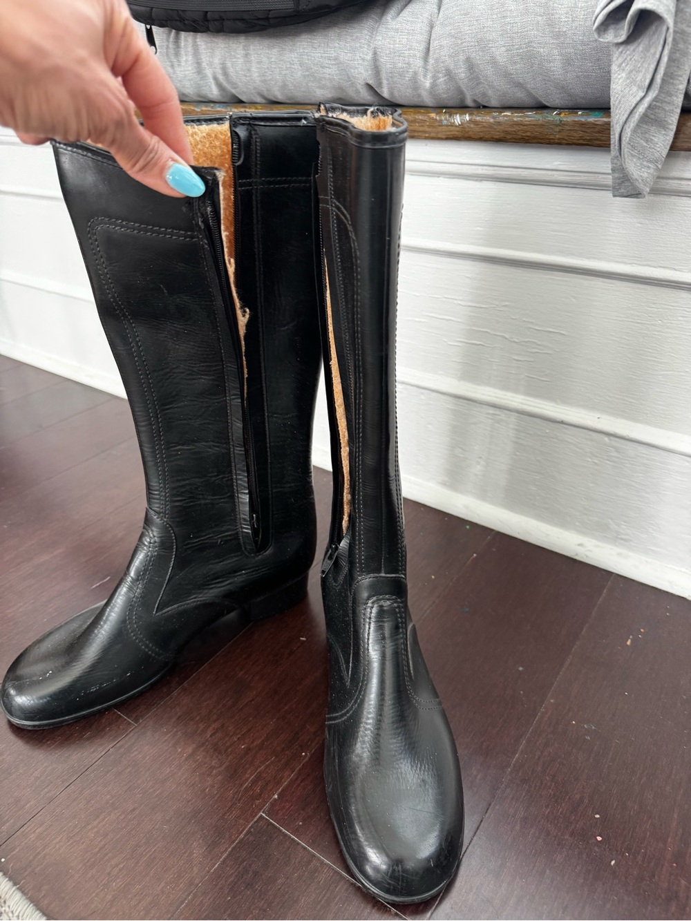 Women's Black Over-the-Knee Zip Riding Boots